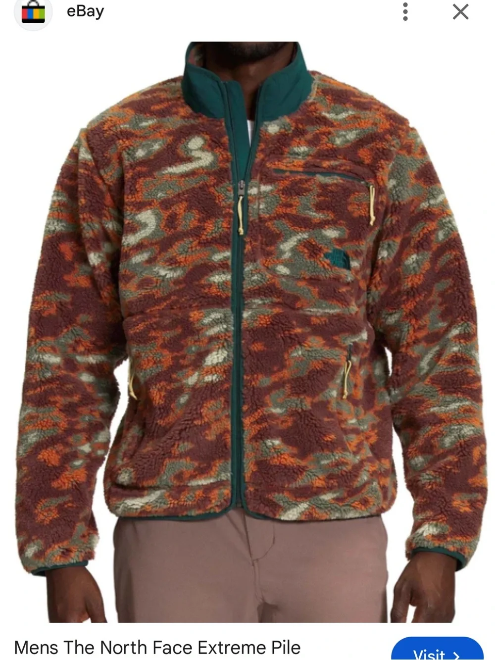 North Face - Camouflage Camo Sherpa Zip Jacket